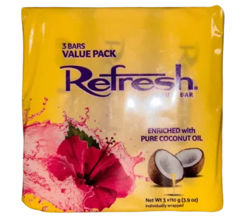 Refresh Soap Enriched with Pure Coconut Oil (Yellow Pack)